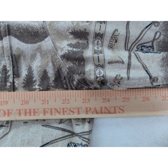 WOOLRICH Fly Fishing Print Button Up Long Sleeve Mens Shirt Size Large - Picture 6 of 13